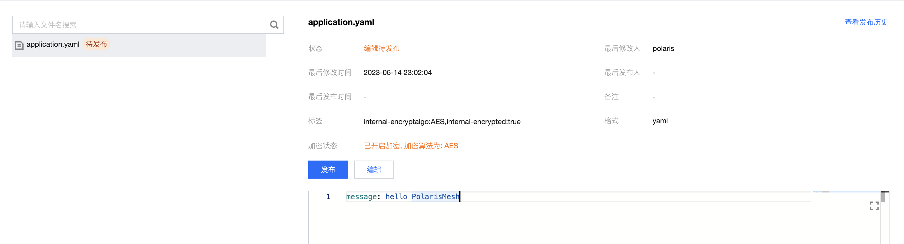 配置加密 | PolarisMesh